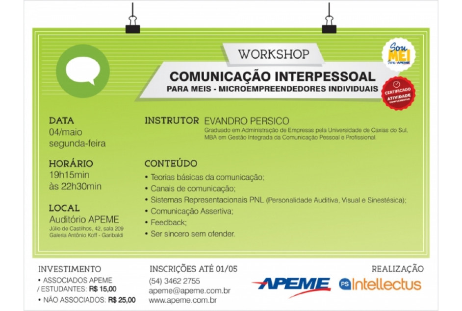 APEME promove curso para MEIS