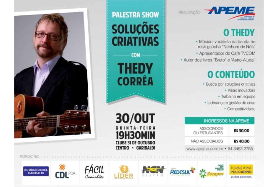 Thedy Corrêa palestrará em Garibaldi