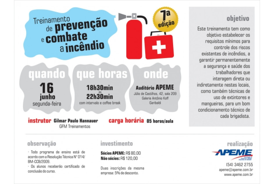 APEME promove treinamento de prevenção e combate a incêndio