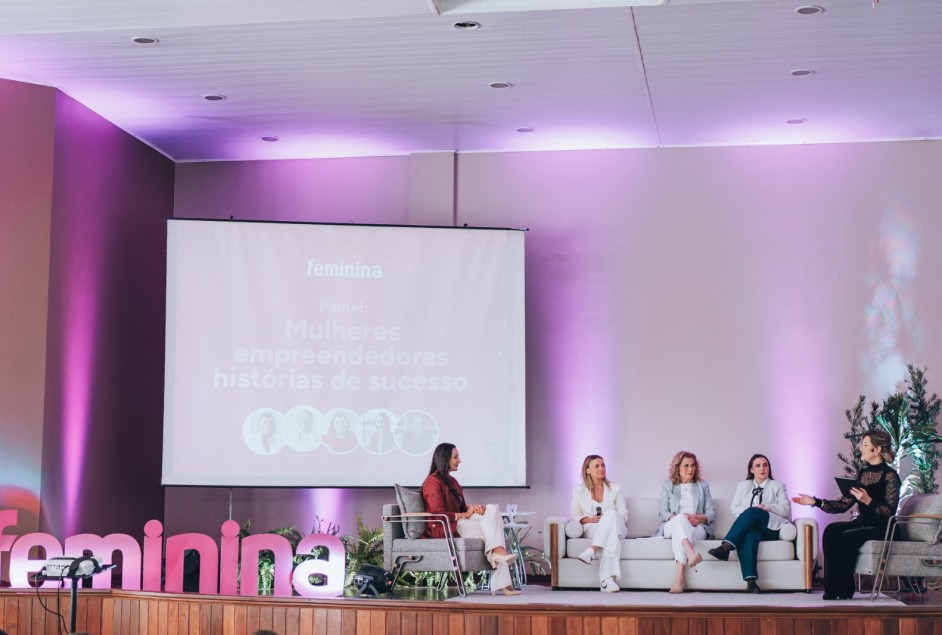 Participantes do painel: Adriana Zago, Paola Denicol Deitos, Monique Berté, Sônia Denicol Deitos e Júlia Denicol Deitos