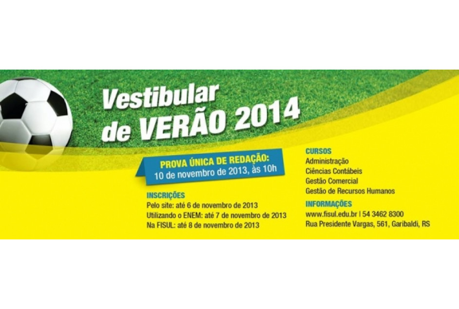 Vestibular da faculdade FISUL é no domingo