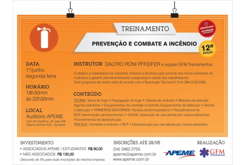 APEME promove 12ª edição do treinamento de prevenção e combate a incêndio