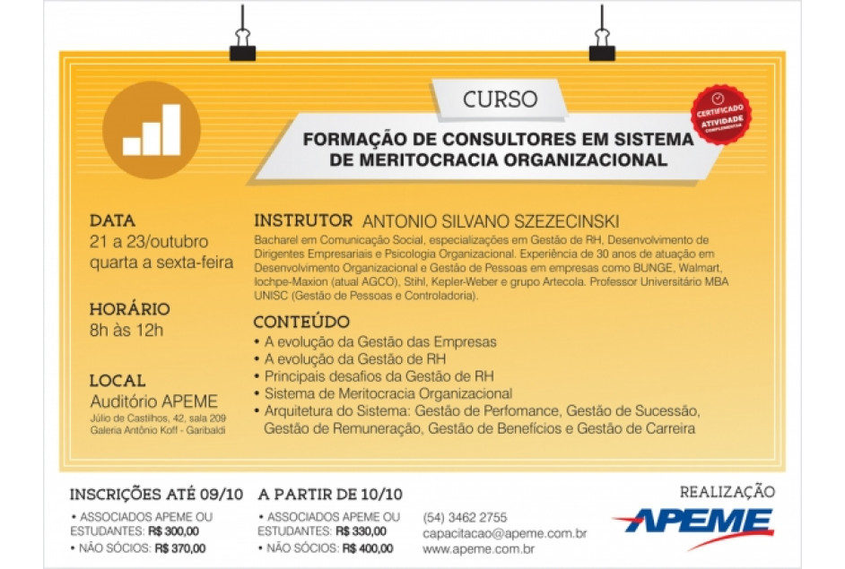 APEME promove treinamento sobre Meritocracia em RH