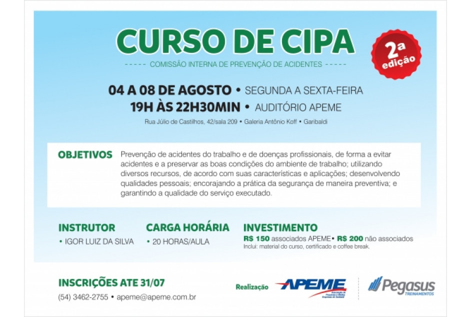 APEME promove curso de CIPA