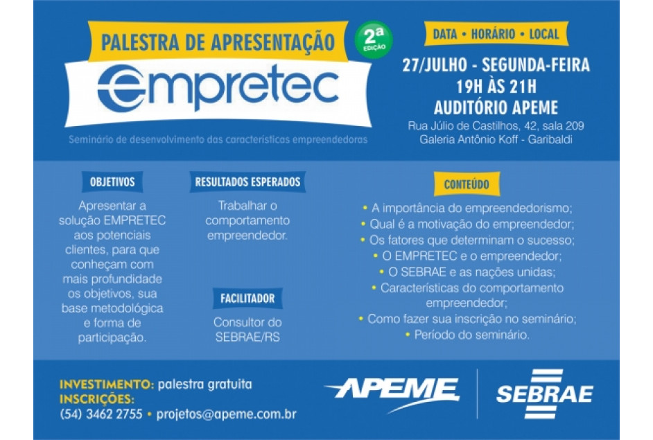 APEME promove apresentação do EMPRETEC